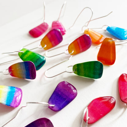 Candy Drops | Red Ombre Stripe Earrings