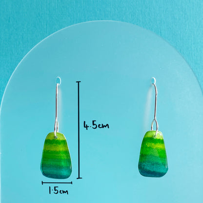 Candy Drops | Green Ombre Stripe Earrings