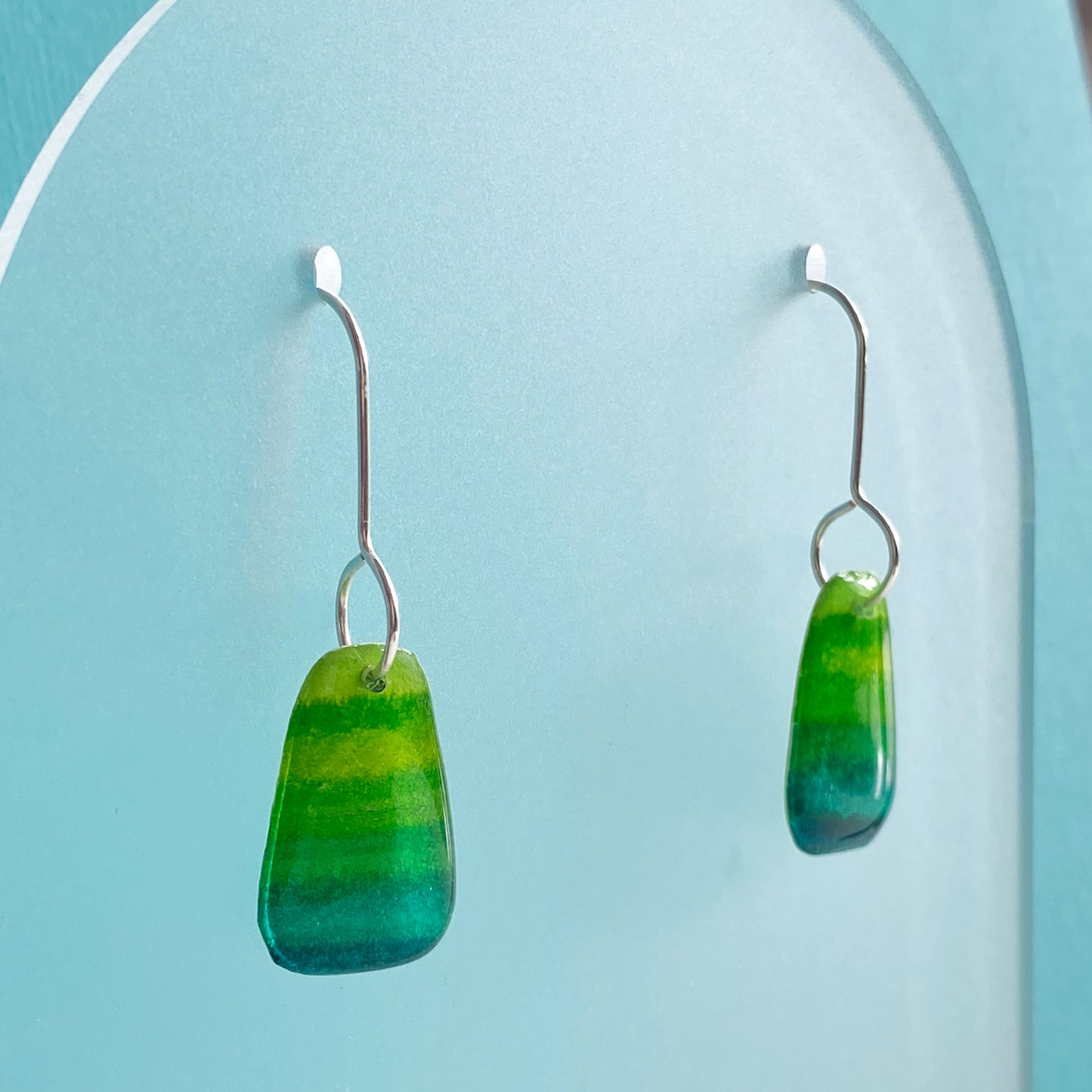 Candy Drops | Green Ombre Stripe Earrings