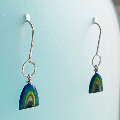 Rainbows | Peacock Silver-Filled | Mini Size Earrings