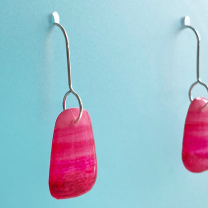 Candy Drops | Pink Ombre Stripe Earrings