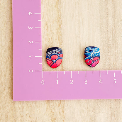 Small Stud Earrings | Pink and Blue