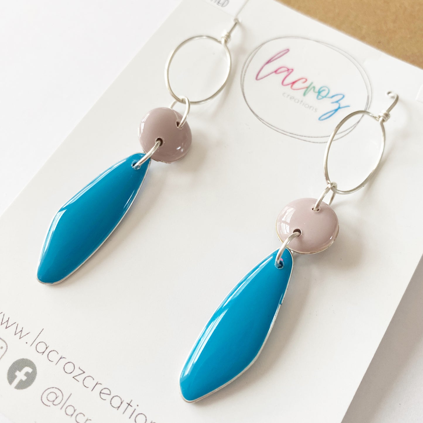 Amalfi | Silver Dangle | Blue & Grey Earrings