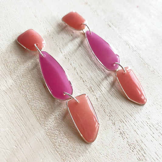 Lacroz Creations Earrings Amalfi | Pink Dangle Earrings