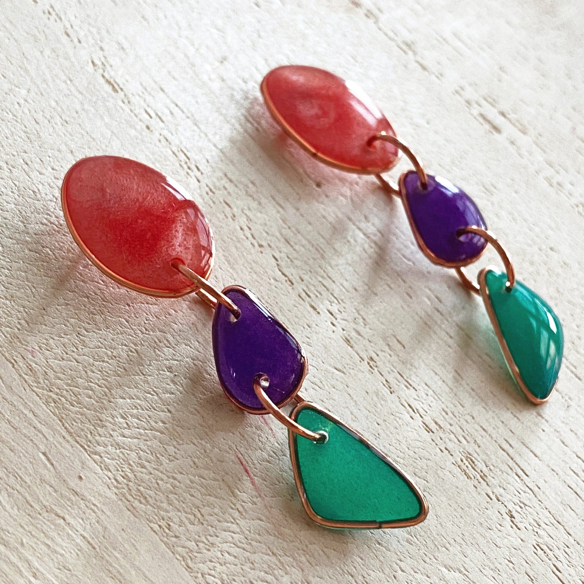 Lacroz Creations Earrings Amalfi | Turquoise Purple Pink Dangle Earrings