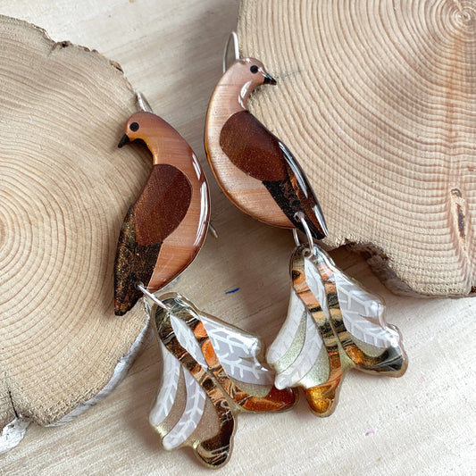 Lacroz Creations Earrings Australian Lyrebird Earrings
