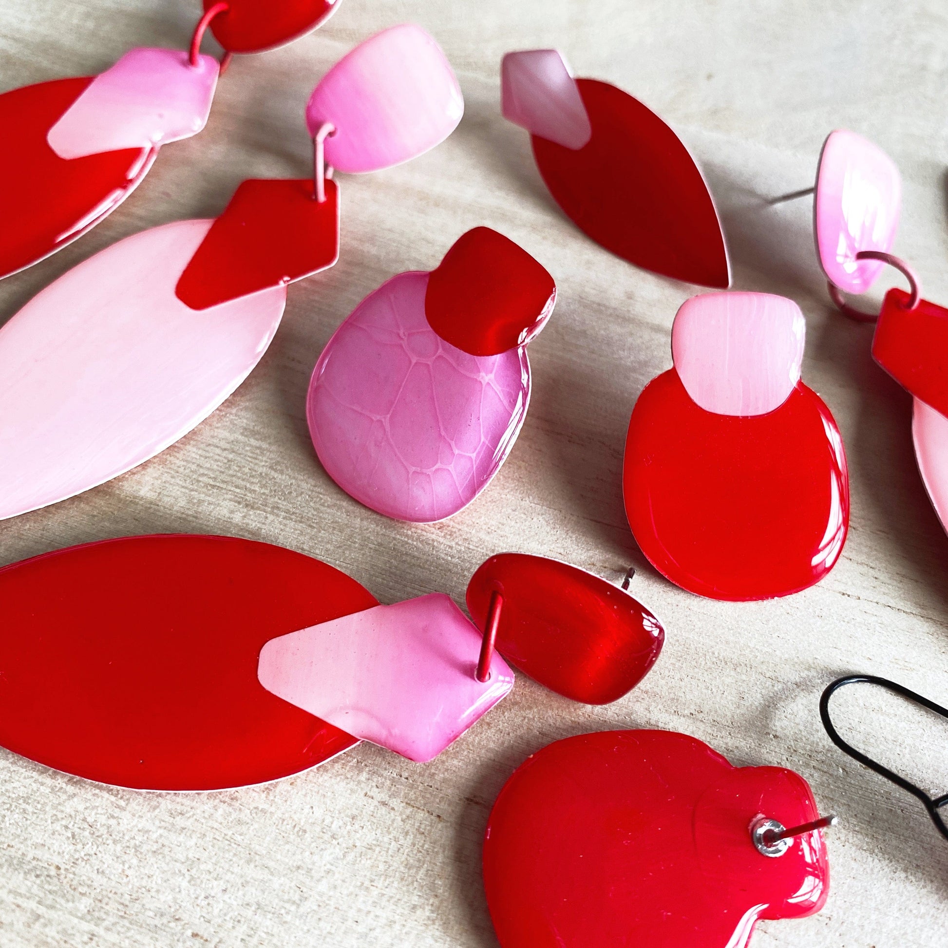 Lacroz Creations Earrings Ivy - Grand | Red Pink Teardrop Earrings