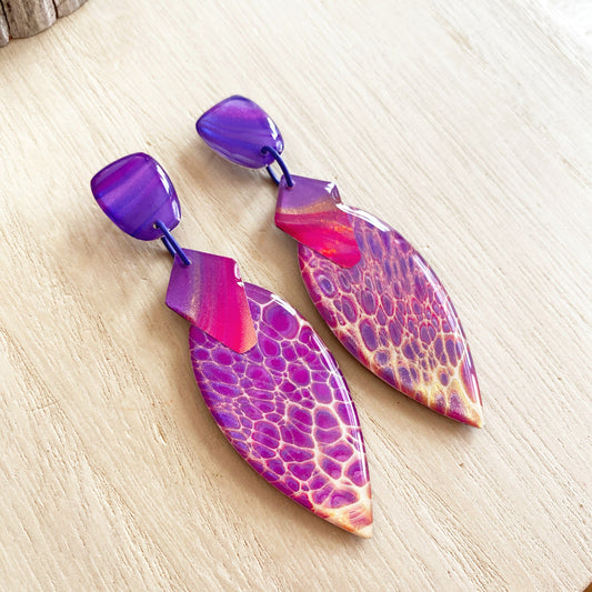 Lacroz Creations Earrings Ivy - Grand | Purple Teardrop Earrings
