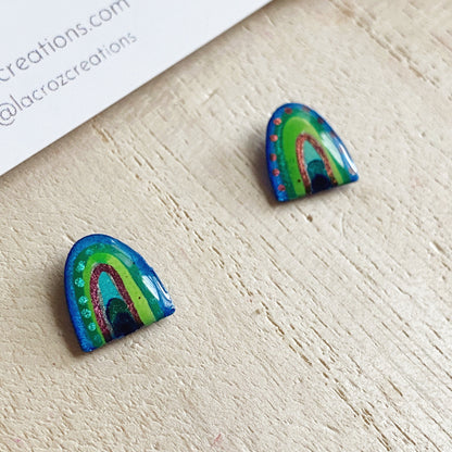 Lacroz Creations Earrings Peacock Rainbows | Mini Stud Earrings