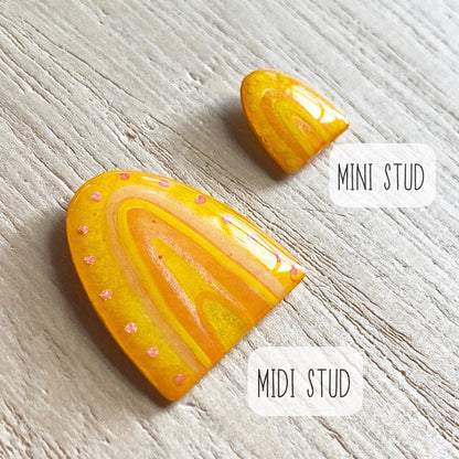 Lacroz Creations Earrings Yellow Rainbows | Mini Stud Earrings