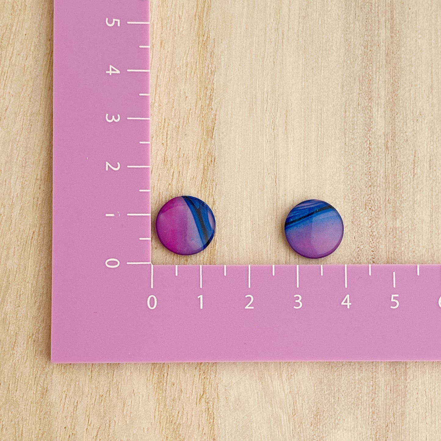 Small Stud Earrings | Light Purple and Blue