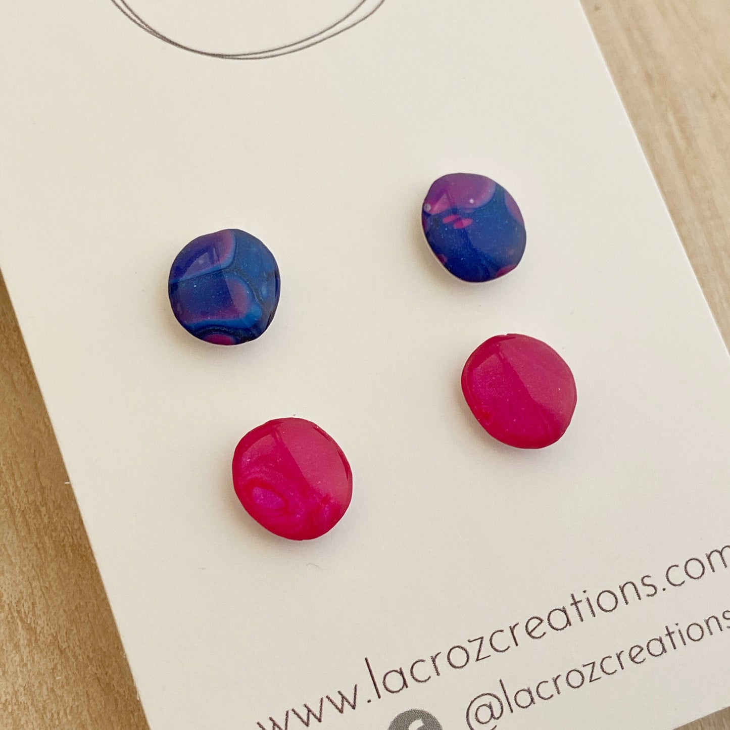 Mini Stud Earrings | Set of 2 | Pink Purple