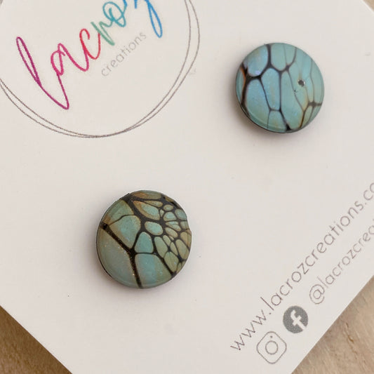 Small Stud Earrings | Turquoise and Black